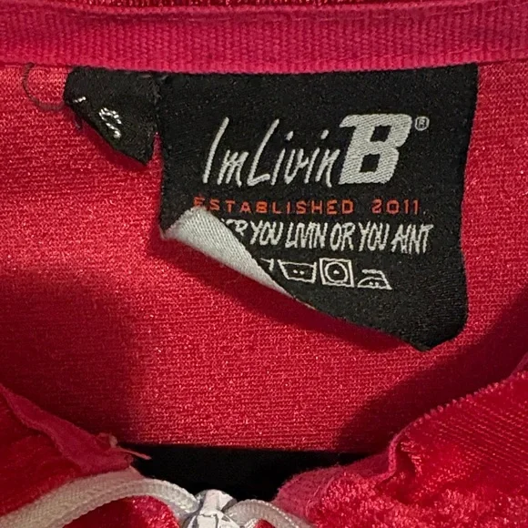 Vibrant pink velour Bomber Jacket by IMLIVINB - Picture 2 of 3